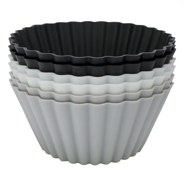 Stora muffinsformar, svart-vit-grå, 6-pack