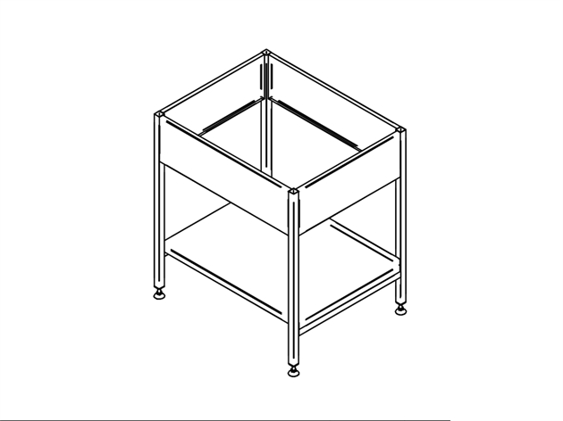 Stativ till Drop-in (för 2 GN-kantiner) med hylla