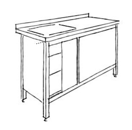 Bänk, ho vänster, skjutdörrar