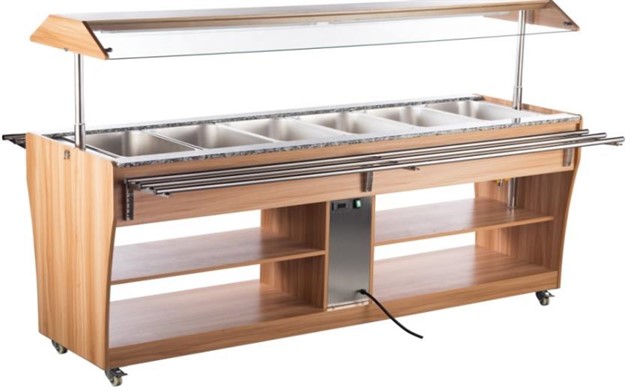 Buffetvagn värme 6st GN1/1