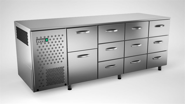 Kylbänk 2000mm, 11 lådor